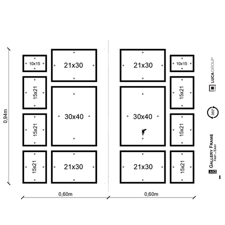Zestaw ramek PINIA 3 GF0041 - galeria ramek na 14 zdjęć