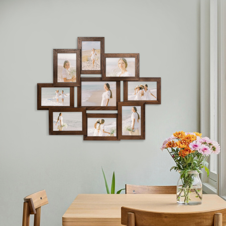 Multirama MULTI HEN 4 ramka na zdjęcia na 9 zdjęć - brązowa