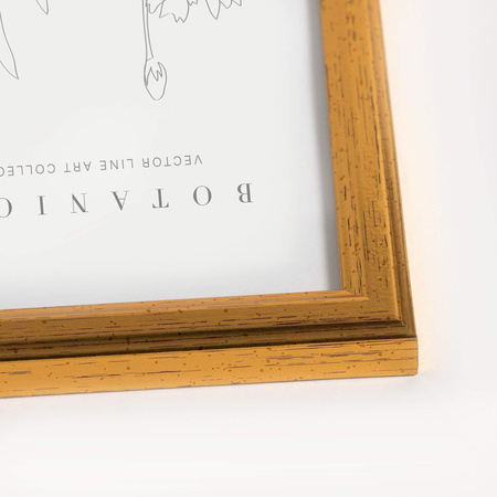 Złota ramka drewniana na zdjęcia DRWA FZ 15x21 cm
