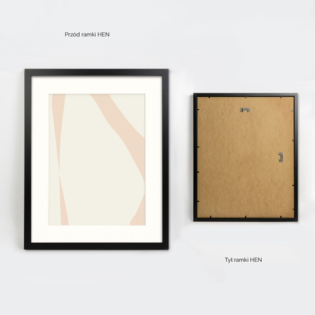 Czarna ramka na zdjęcia HEN PASS 2 40x50 cm z passe partout (30x40)