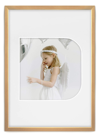 Ramka na zdjęcia LITERKA "D" 21x30 cm jasne drewno z białym passe partout