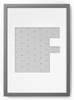 Ramka na zdjęcia LITERKA "F" Szara. Ramka z passe partout o rozmiarze 21x30 cm