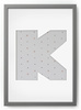 Ramka na zdjęcia LITERKA "K" 21x30 cm szara z białym z passe partout