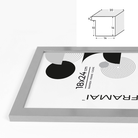 Pakiet 5 szt. srebrnych ramek na zdjęcia HEN S 21x29,7 cm A4
