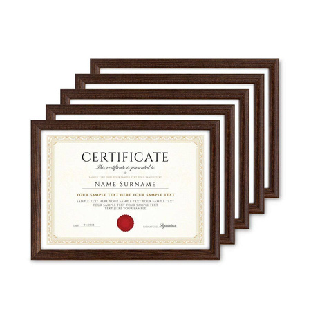 Pakiet 5 szt. brązowych ramek drewnianych na zdjęcia HIT 4 13x18 cm