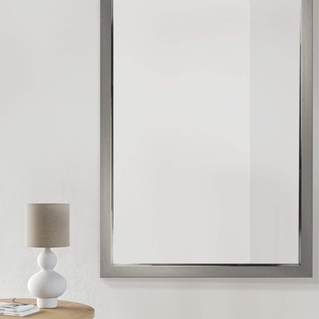 Lustro nowoczesne w srebrno grafitowej ramie LUCA LU-1496