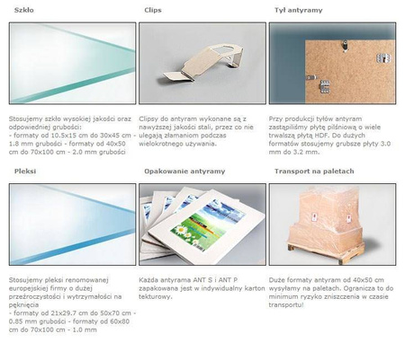 Antyrama ze szkłem 29,7x42 cm