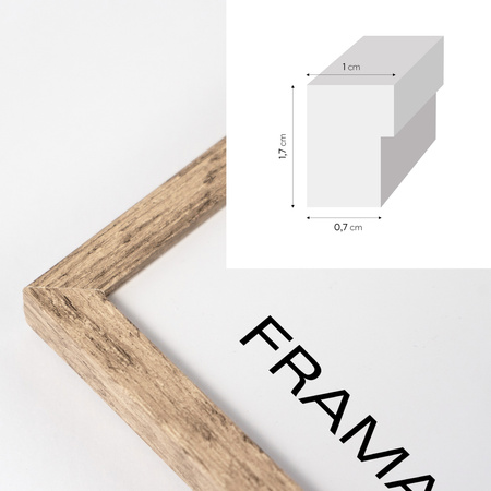 Ramka na zdjęcia drewniana FIT w kolorze jasnego drewna 50x70 cm
