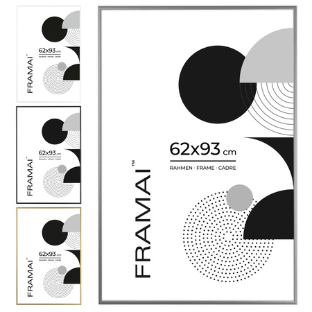 Srebrna ramka aluminiowa QAL 62x93 cm