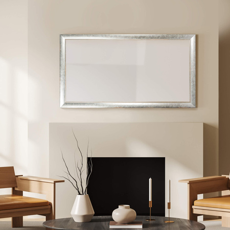 Lustro z fazą w srebrnej ramie wiszące LUCA LU-2347