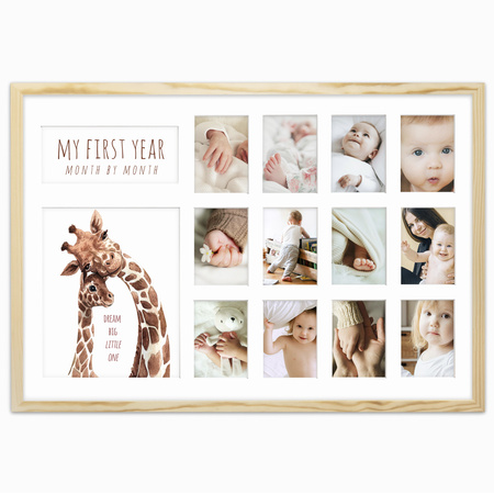 Ramka wspomnień „Mój pierwszy roczek” – kolaż pierwszych 12 miesięcy życia dziecka