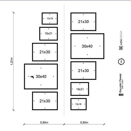 Zestaw ramek PINIA 1 GF0039 - galeria ramek na 10 zdjęć