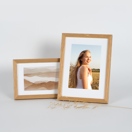 Ramka drewniana kolor dąb PINIA 00 13x18 cm