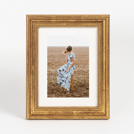 Ramka drewniana złota na zdjęcia DRZG M Z 18x24 cm