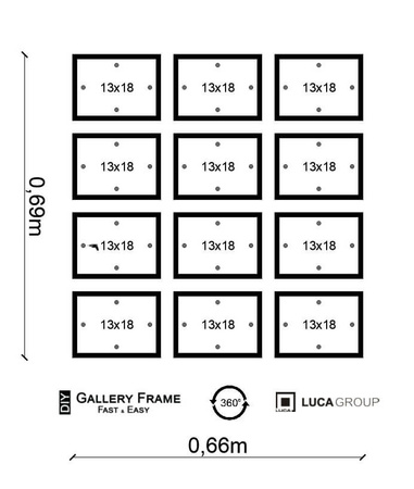 Zestaw ramek PINIA 2 GF0018 - galeria ramek na 12 zdjęć