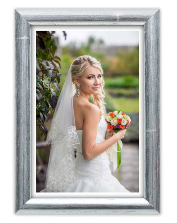 Srebrna ramka drewniana na zdjęcia EKO S2 18x24 cm