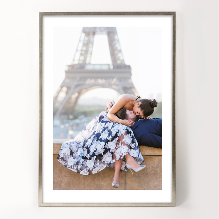 Ramka na zdjęcia drewniana UNO S Srebrna 50x70 cm