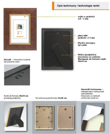 Ramka drewniana na zdjęcia DRZK 4Z 21x30 cm