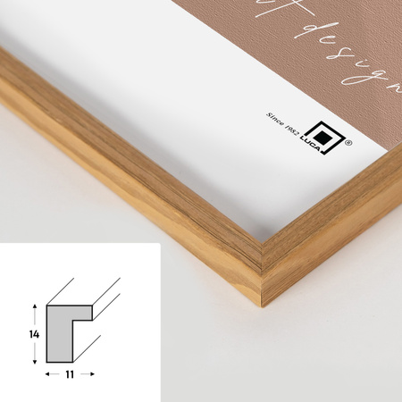 Ramka drewniana kolor dąb PINIA 00 30x40 cm