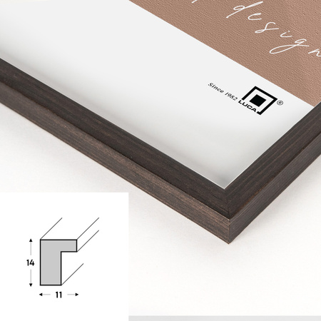 Ciemnobrązowa ramka drewniana na zdjęcia PINIA 4 13x18 cm