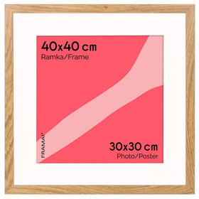 Brązowa ramka na zdjęcia HEN PASS 01 40x40 cm z passe partout (30x30)