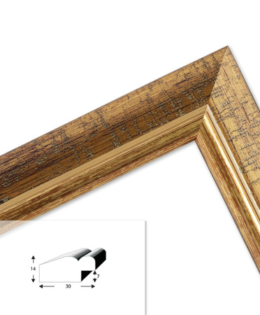 Ramka drewniana złota DRZ C Z1 30x40 cm