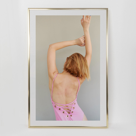 Złota błyszcząca ramka aluminiowa QALB 40x60 cm