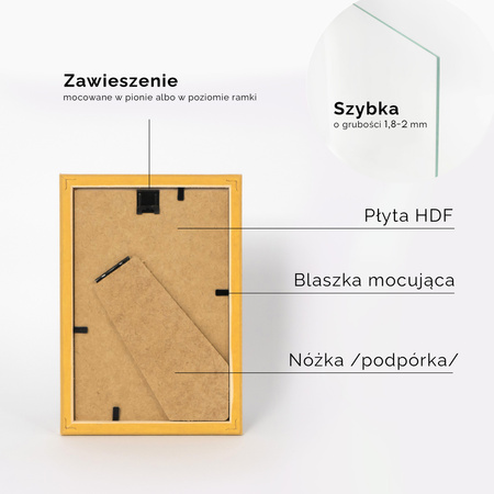 Złota ramka drewniana na zdjęcia EKO Z4 10x15 cm