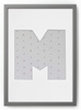 Ramka na zdjęcia LITERKA "M" 21x30 cm szara z białym z passe partout