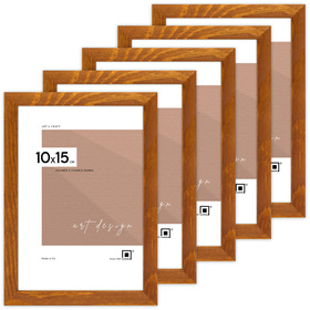 Pakiet 5 szt. ramek drewnianych na zdjęcia ciepłe drewno PINIA 10 10x15 cm