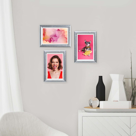 Srebrna ramka drewniana na zdjęcia EKO S2 25x38 cm