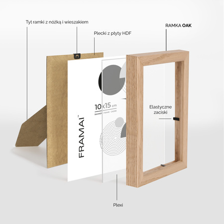 Ramka dębowa na zdjęcia OAK 10x15 cm