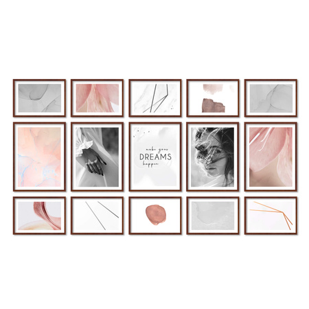 Zestaw brązowych ramek PINIA 3 GF0029 - galeria na 15 zdjęć