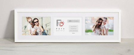 Ramka na 3 zdjęcia biała 18x66 cm