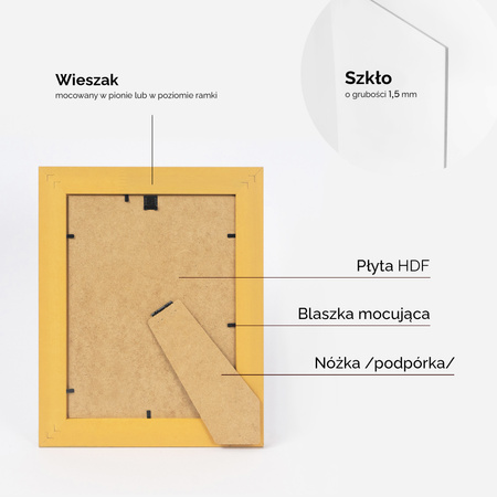 Ramka drewniana złota na zdjęcia DRZG M Z 18x24 cm