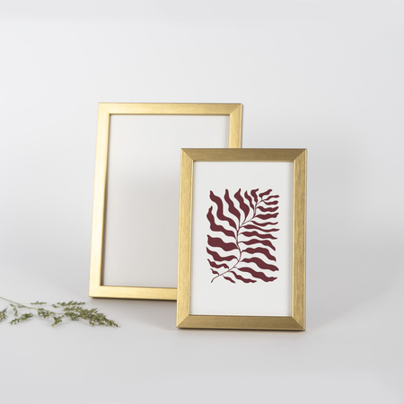 Pakiet 5 szt. złotych ramek drewnianych na zdjęcia PINIA Z 10x15 cm