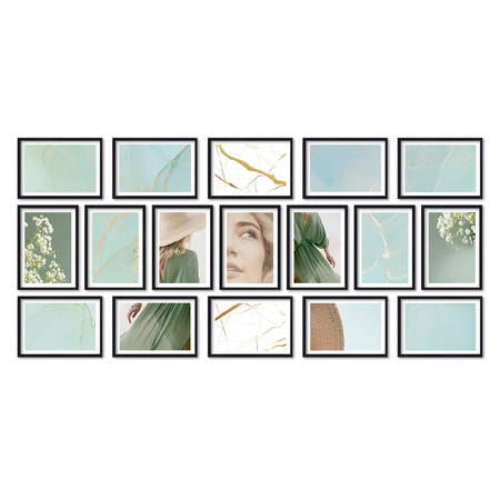 Zestaw czarnych ramek PINIA 2 GF0028 - galeria na 17 zdjęć