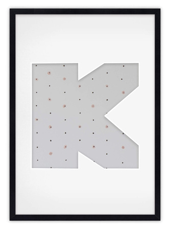 Ramka na zdjęcia LITERKA "K" 21x30 cm czarna z białym passe partout