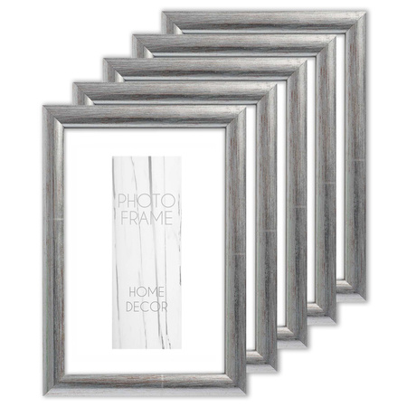 Pakiet 5 szt. srebrnych ramek na zdjęcia HIT 1S 13x18 cm