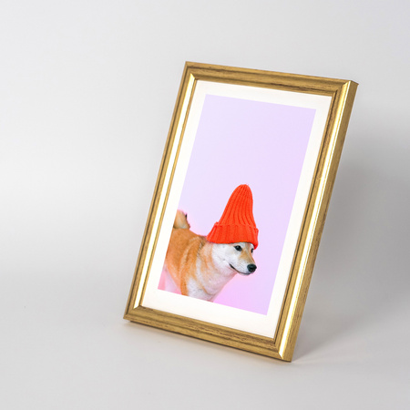 Złota ramka drewniana na zdjęcia EKO Z4 13x18 cm