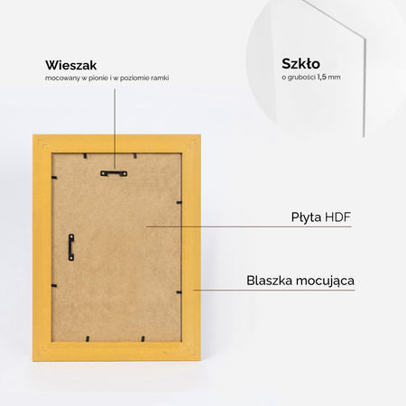 Ramka drewniana złota na zdjęcia DRZG M Z 25x38 cm