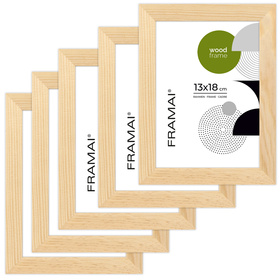 Pakiet 5 szt. ramek z drewna surowego RAW 13x18 cm