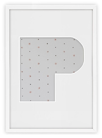 Ramka na zdjęcia LITERKA "P" 21x30 cm biała z białym passe partout