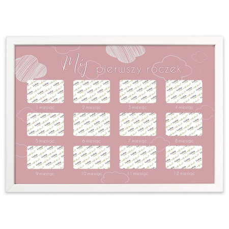 Ramka na zdjęcia MÓJ PIERWSZY ROCZEK - DZIEWCZYNKA 21x30 cm z passe partout