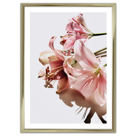 Złota błyszcząca ramka aluminiowa QALB 50x70 cm