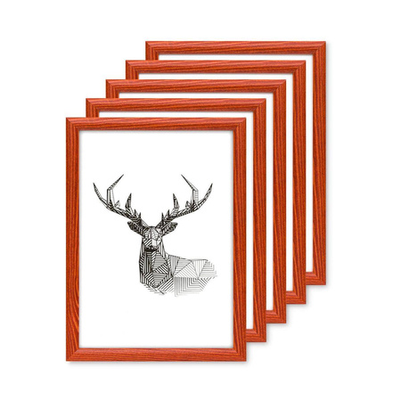 Pakiet 5 szt. ramek na zdjęcia kolor mahoń HIT 5 10x15 cm