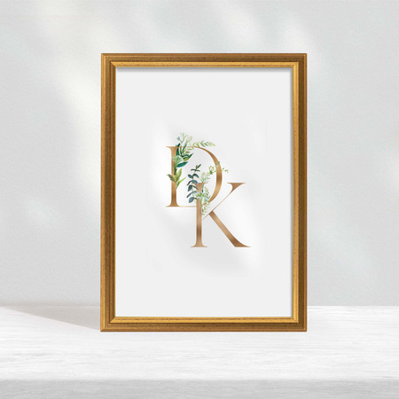 Złota ramka drewniana na zdjęcia DRWA FZ 13x18 cm