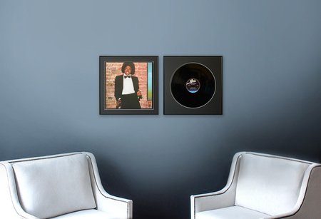 Czarna ramka na okładkę płyty winylowej o rozmiarze 40x40 cm