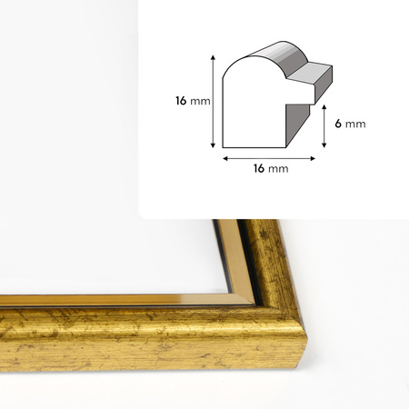 Ramka drewniana złota na zdjęcia DRI CL Z 25x38 cm