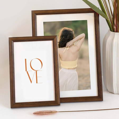 Pakiet 5 szt. brązowych ramek drewnianych na zdjęcia DRWA 4 13x18 cm